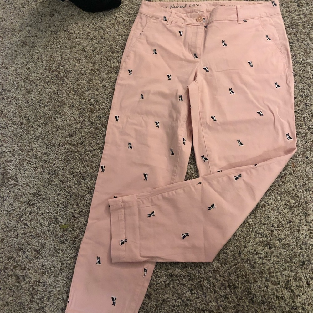 Pink Boston terrier trousers